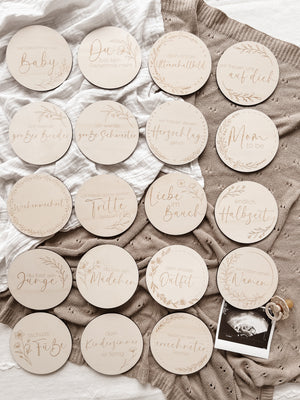 20 Meilensteinkarten Schwangerschaft aus Holz 20 Stück - BohoWildflowerVibes