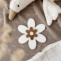 3 Holzblumen - weiß, nussbraun - BohoWildflowerVibes