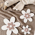 3 Holzblumen - weiß, rosé/violett - BohoWildflowerVibes