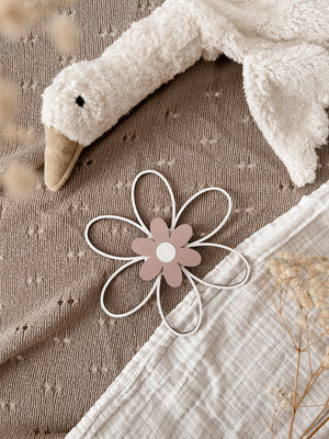 3 Holzblumen - weiß, rosé/violett - BohoWildflowerVibes