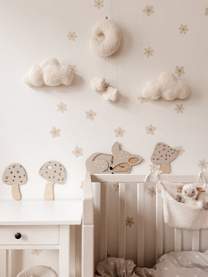 3 Pilze aus Holz - Beige, Birke - BohoWildflowerVibes