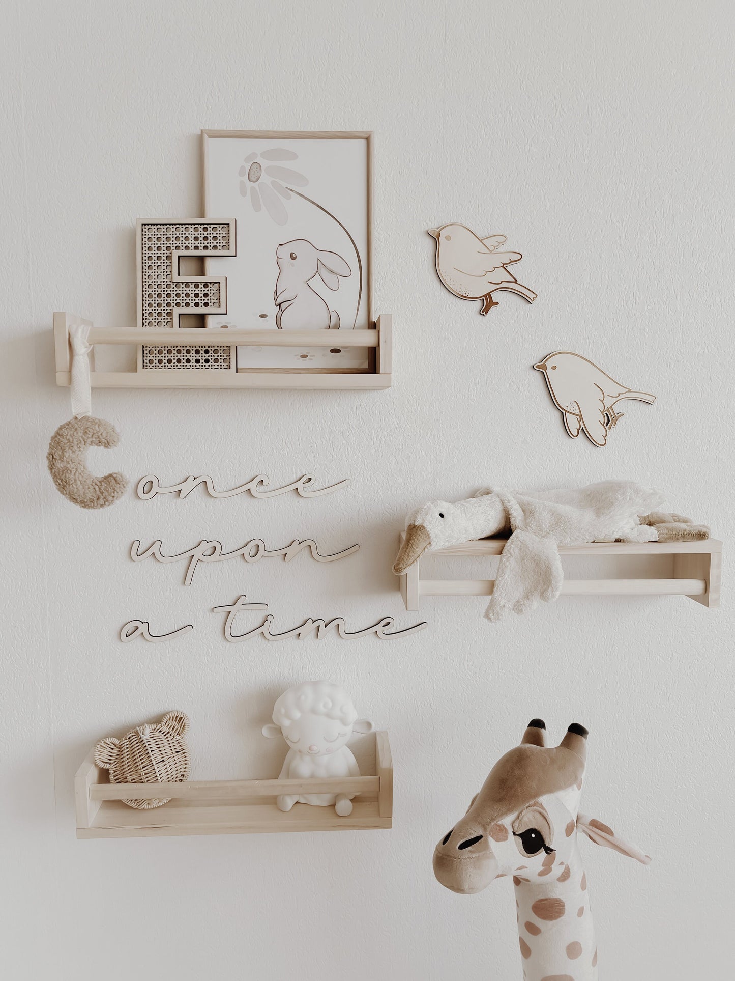 Rattan Buchstabe aus Holz, Wanddekoration, Alphabet, Kinderzimmer und Babyzimmer