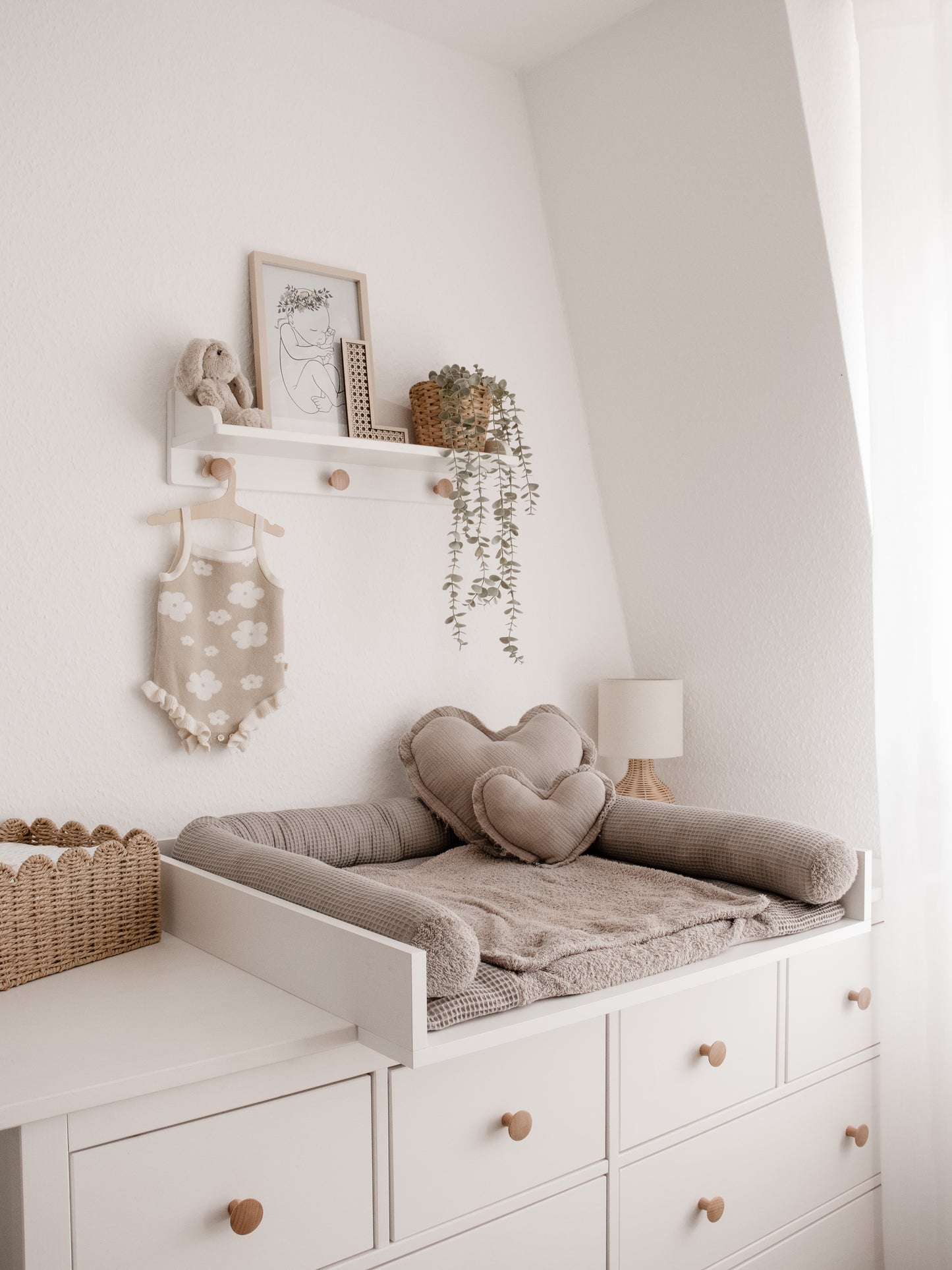 Rattan Buchstabe aus Holz, Wanddekoration, Alphabet, Kinderzimmer und Babyzimmer