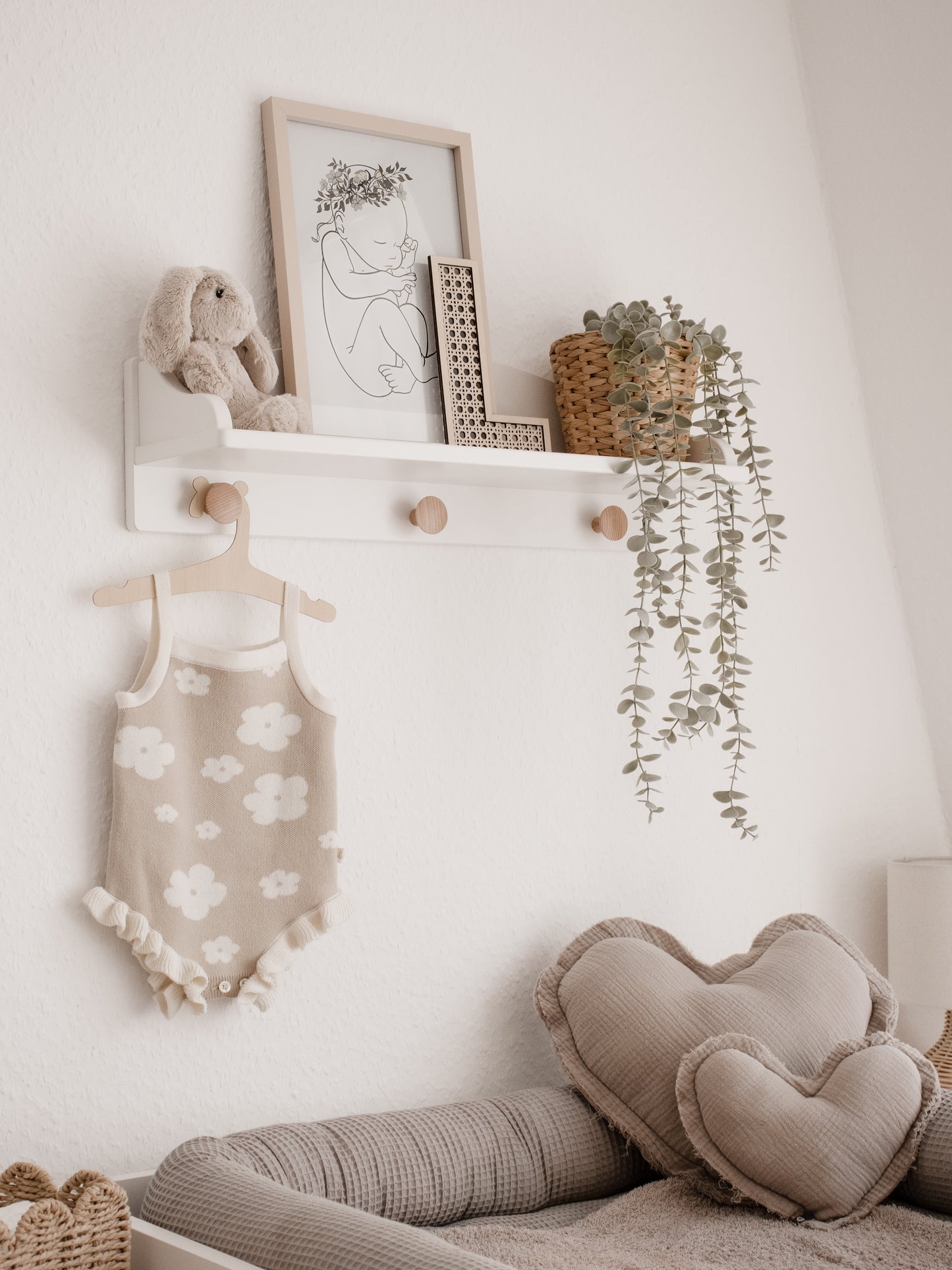 Rattan Buchstabe aus Holz, Wanddekoration, Alphabet, Kinderzimmer und Babyzimmer