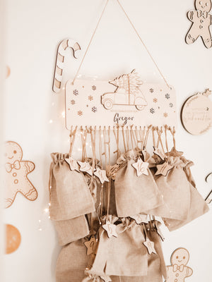 Adventskalender aus Holz personalisiert - Auto