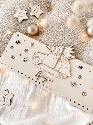 Adventskalender aus Holz personalisiert - Auto