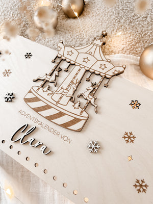 Adventskalender aus Holz personalisiert - Karussell