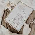 Baby- und Kinderzimmer Poster Hase, handgezeichnet, Aquarell - BohoWildflowerVibes