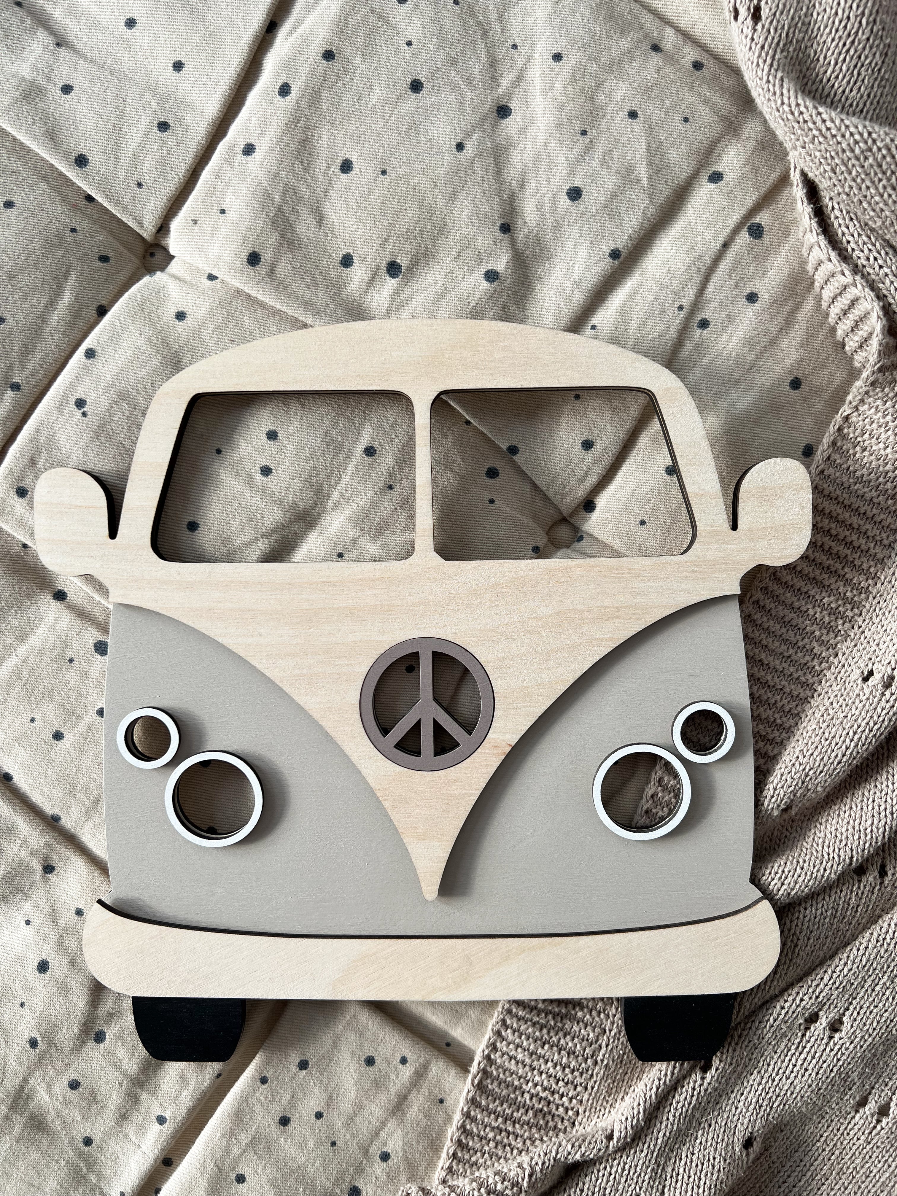 Bus aus Holz - Beige, Birke - BohoWildflowerVibes