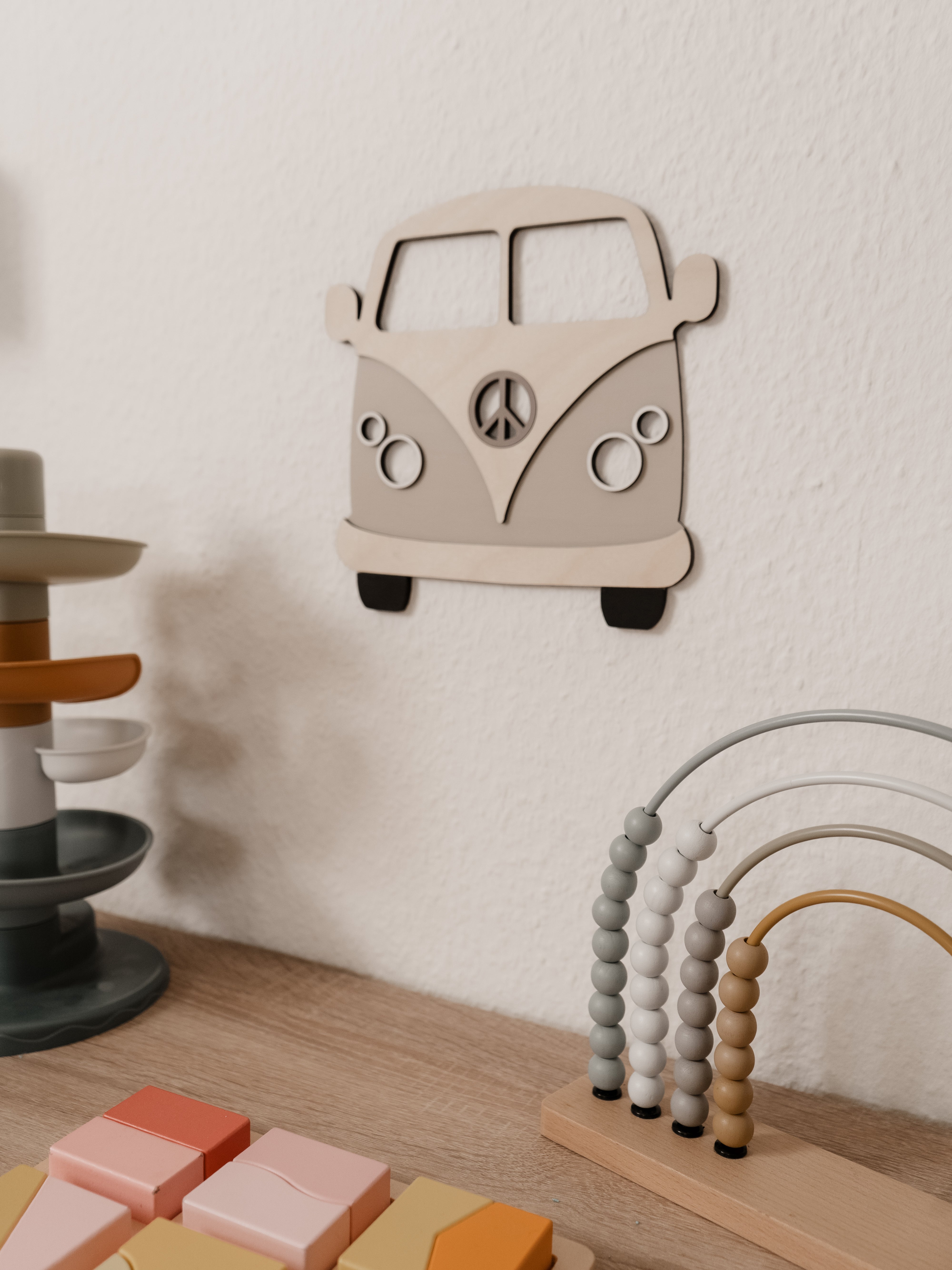 Bus aus Holz - Beige Birke