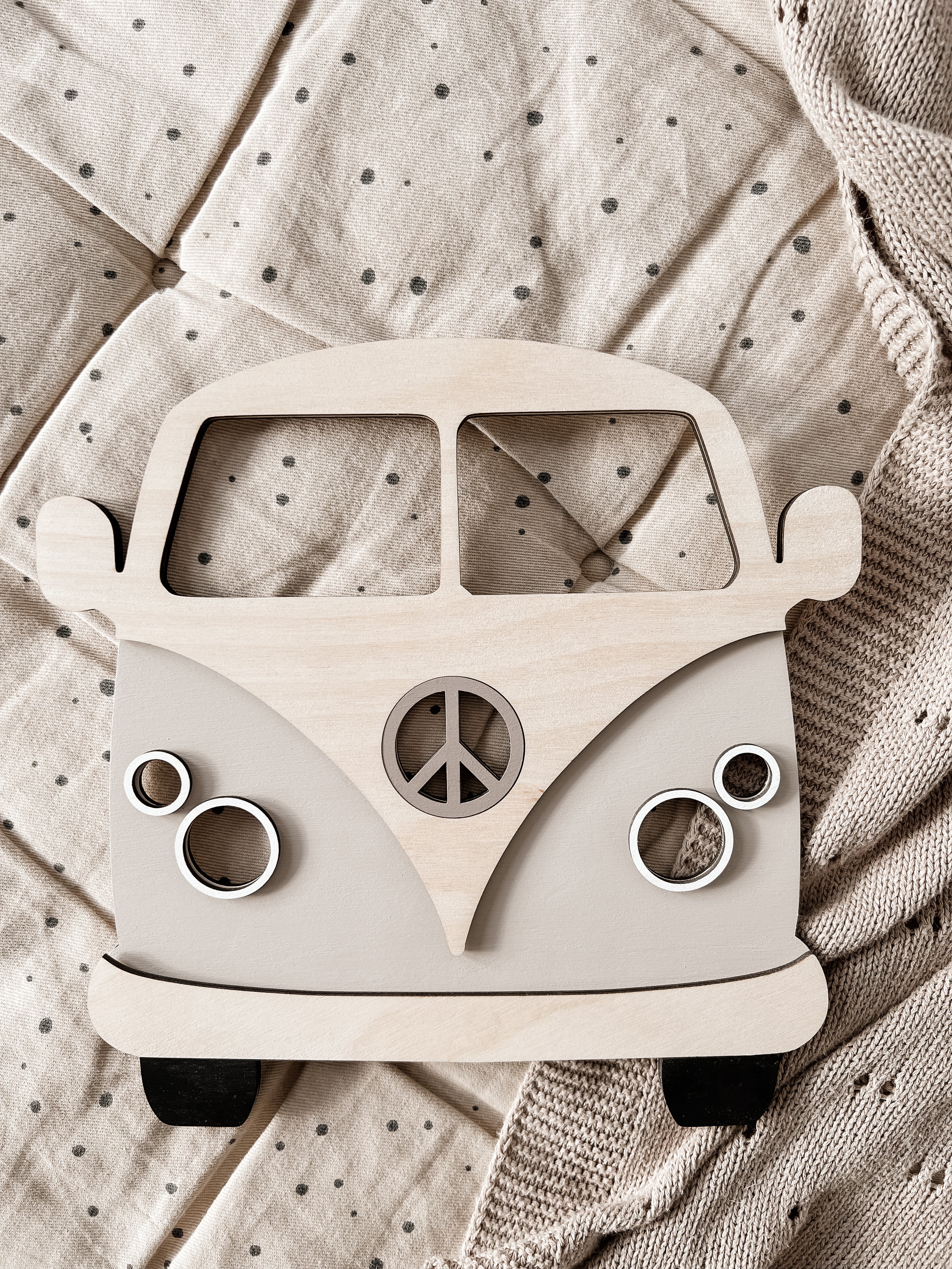 Bus aus Holz - Beige, Birke - BohoWildflowerVibes