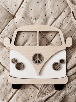 Bus aus Holz - Weiß, Birke - BohoWildflowerVibes