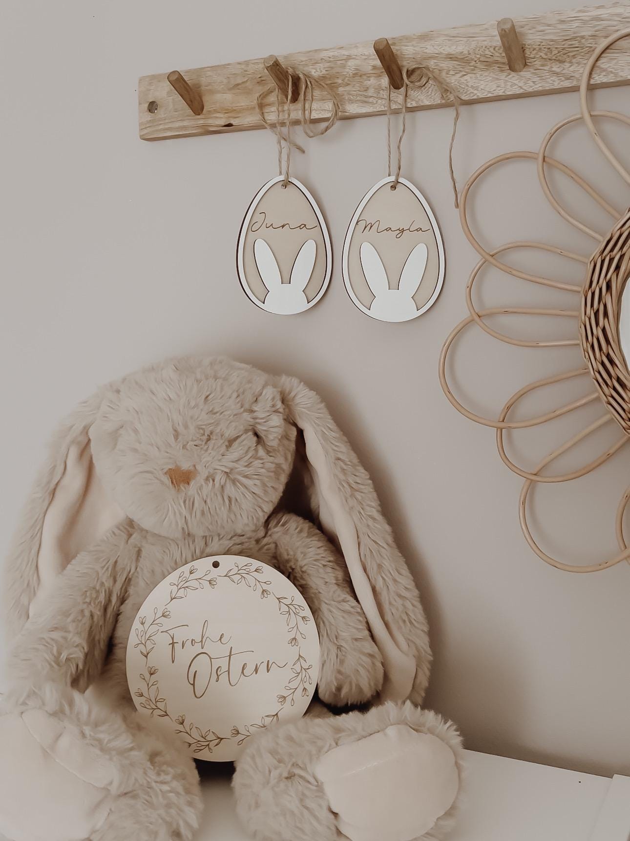 Frohe Ostern Tafel - BohoWildflowerVibes