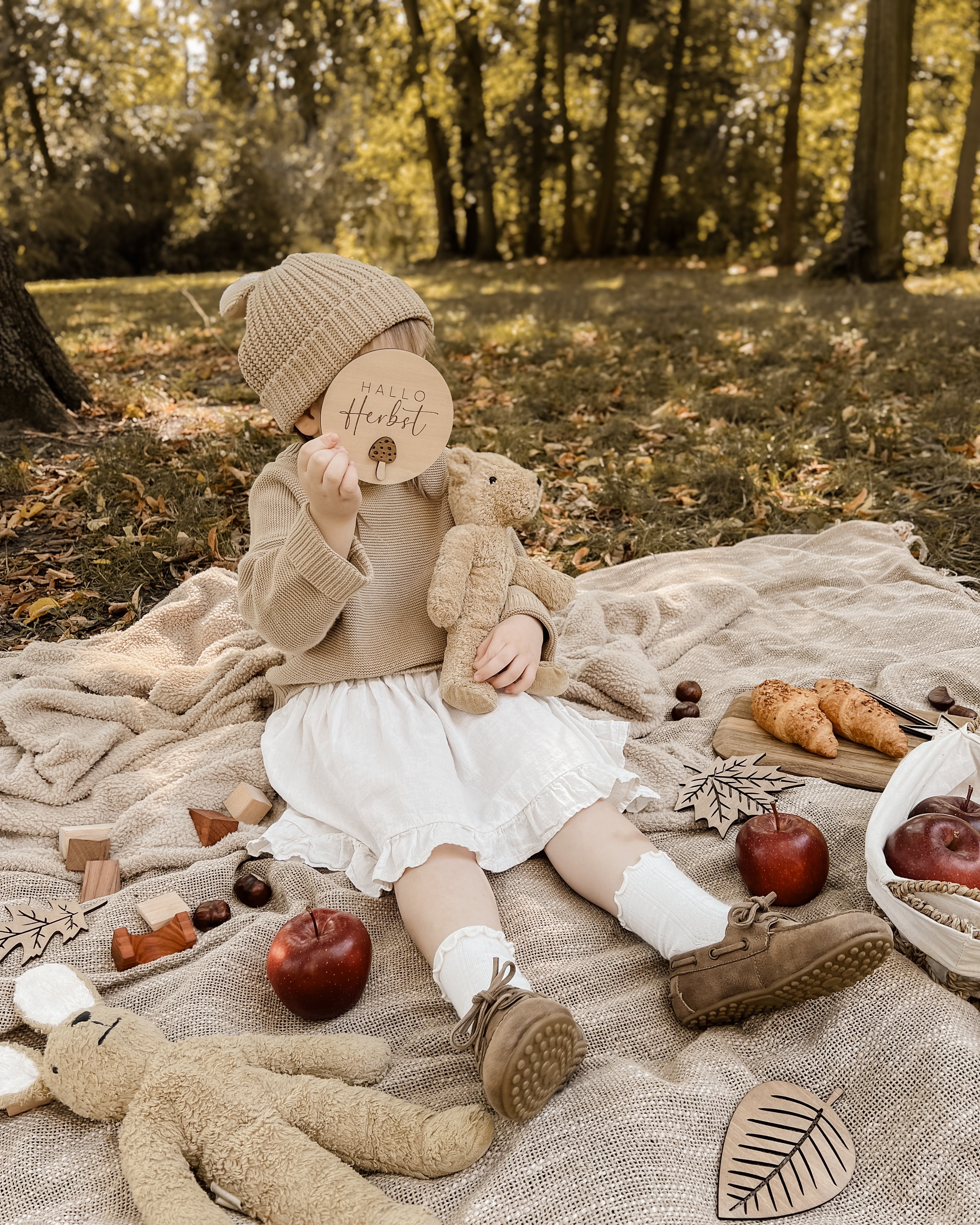 Hallo Herbst Holztafel
