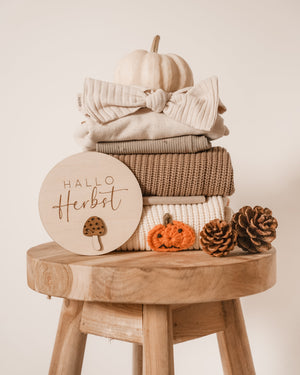 Hallo Herbst Holztafel