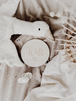 Hallo Welt Meilensteinkarte - BohoWildflowerVibes