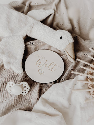 Hallo Welt Meilensteinkarte - BohoWildflowerVibes