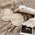 Hallo Welt Meilensteinkarte - Holzschilder für unvergessliche Baby-Momente