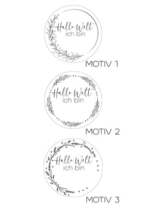 Hallo Welt Meilensteinkarte personalisiert - BohoWildflowerVibes