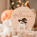 Happy Halloween Tafel aus Holz - BohoWildflowerVibes