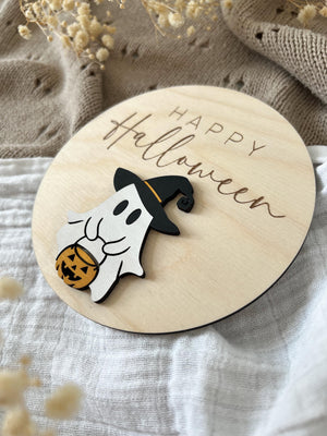 Happy Halloween Tafel aus Holz - BohoWildflowerVibes