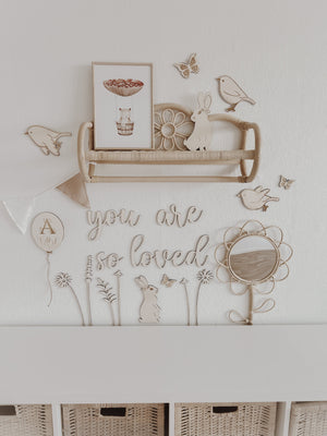 Hase aus Holz Wanddeko für Kinderzimmer, Babyzimmer, 3D Wandtattoo - BohoWildflowerVibes