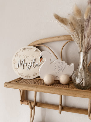 Kita-Kind Tafel aus Holz - BohoWildflowerVibes
