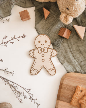 Lebkuchenmann Plätzchen aus Holz - Birke graviert