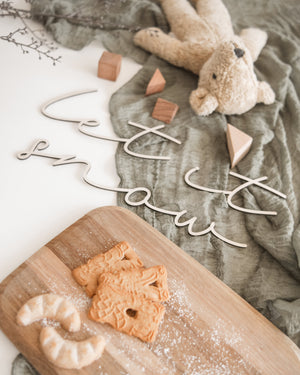 let it snow Holzschriftzug