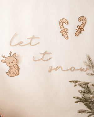 let it snow Holzschriftzug