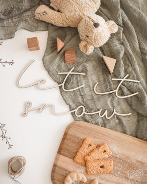 let it snow Holzschriftzug