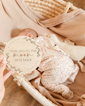 Meilensteinkarte - love you to the moon and back