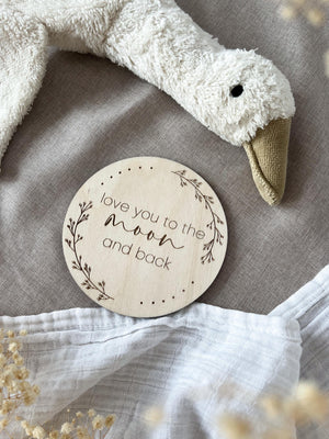 Meilensteinkarte - love you to the moon and back - BohoWildflowerVibes