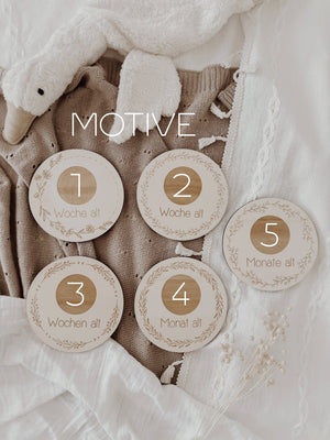 Meilensteinkarten - Baby erstes Jahr mit Einlegescheiben - BohoWildflowerVibes