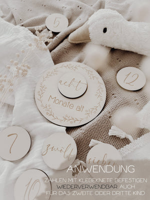 Meilensteinkarten - Baby erstes Jahr mit Einlegescheiben - BohoWildflowerVibes