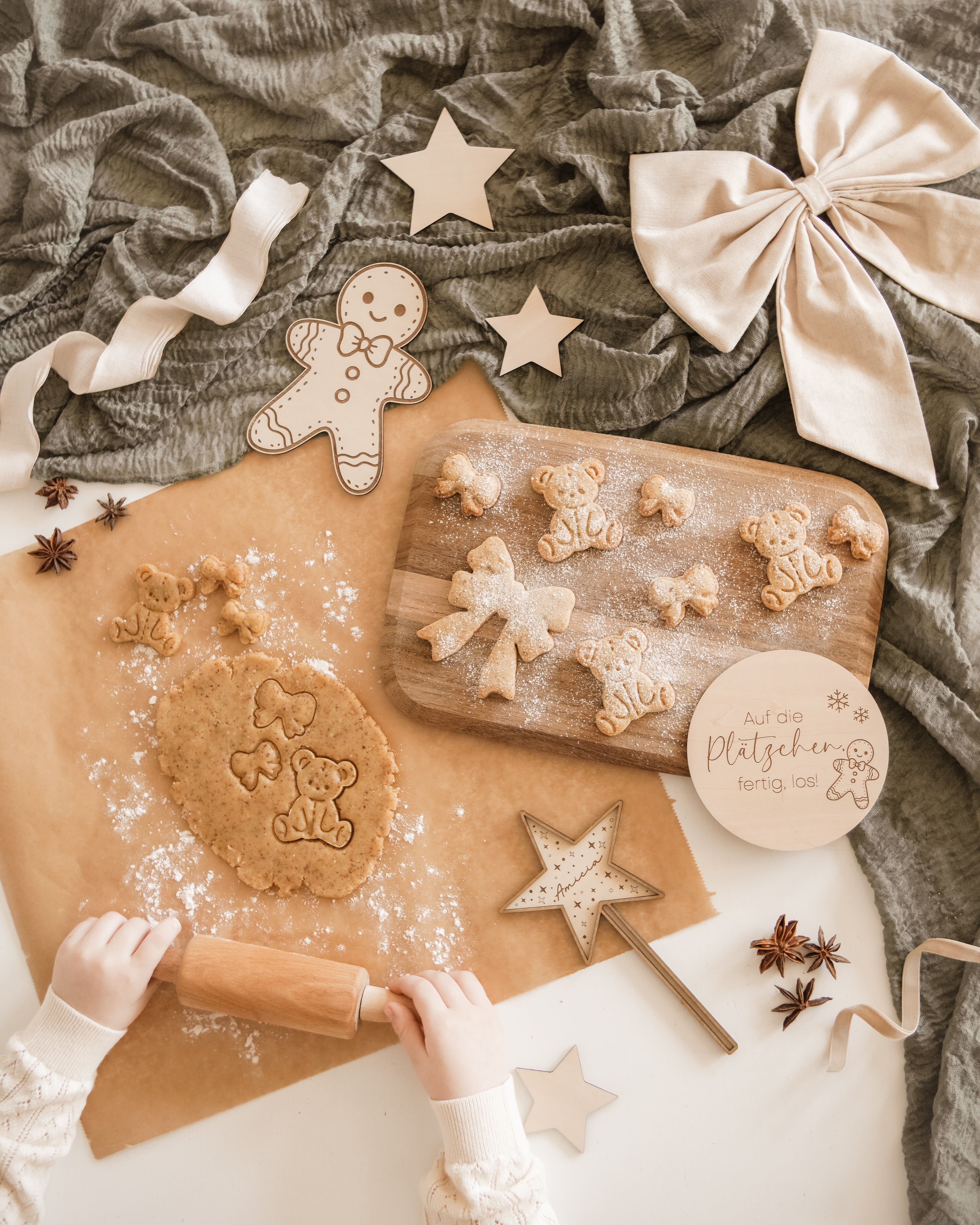 Meilensteinkarte Auf die Plätzchen fertig los