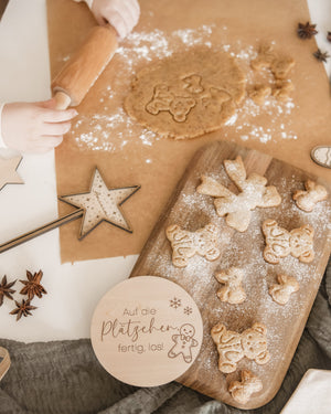 Meilensteinkarte Auf die Plätzchen fertig los