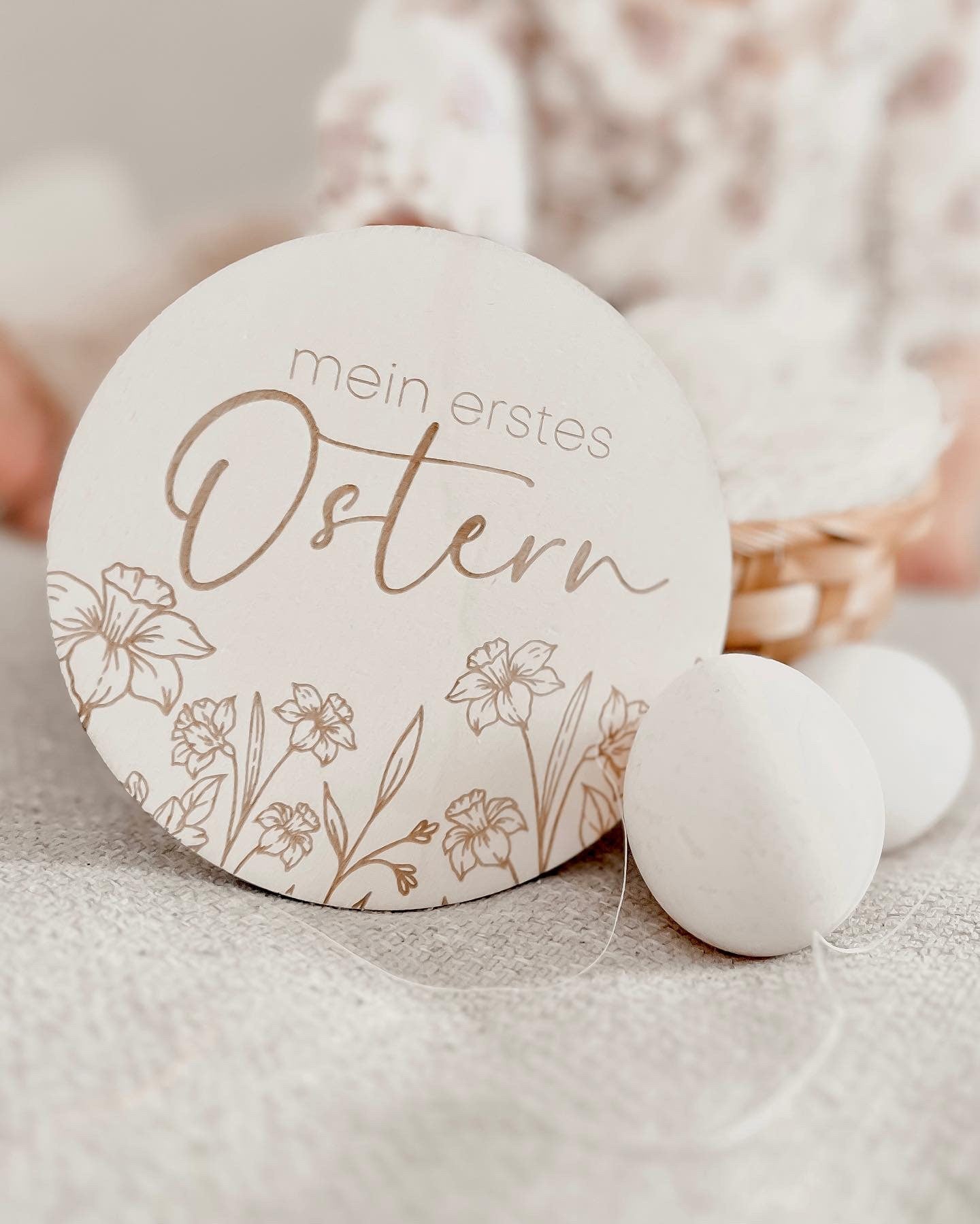 Meilensteinkarte - mein erstes Ostern - Narzissen - BohoWildflowerVibes