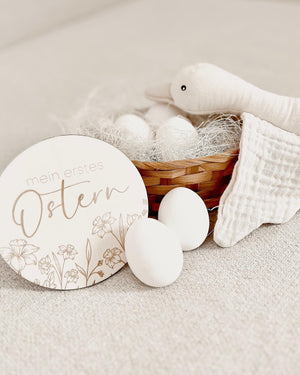 Meilensteinkarte - mein erstes Ostern - Narzissen - BohoWildflowerVibes
