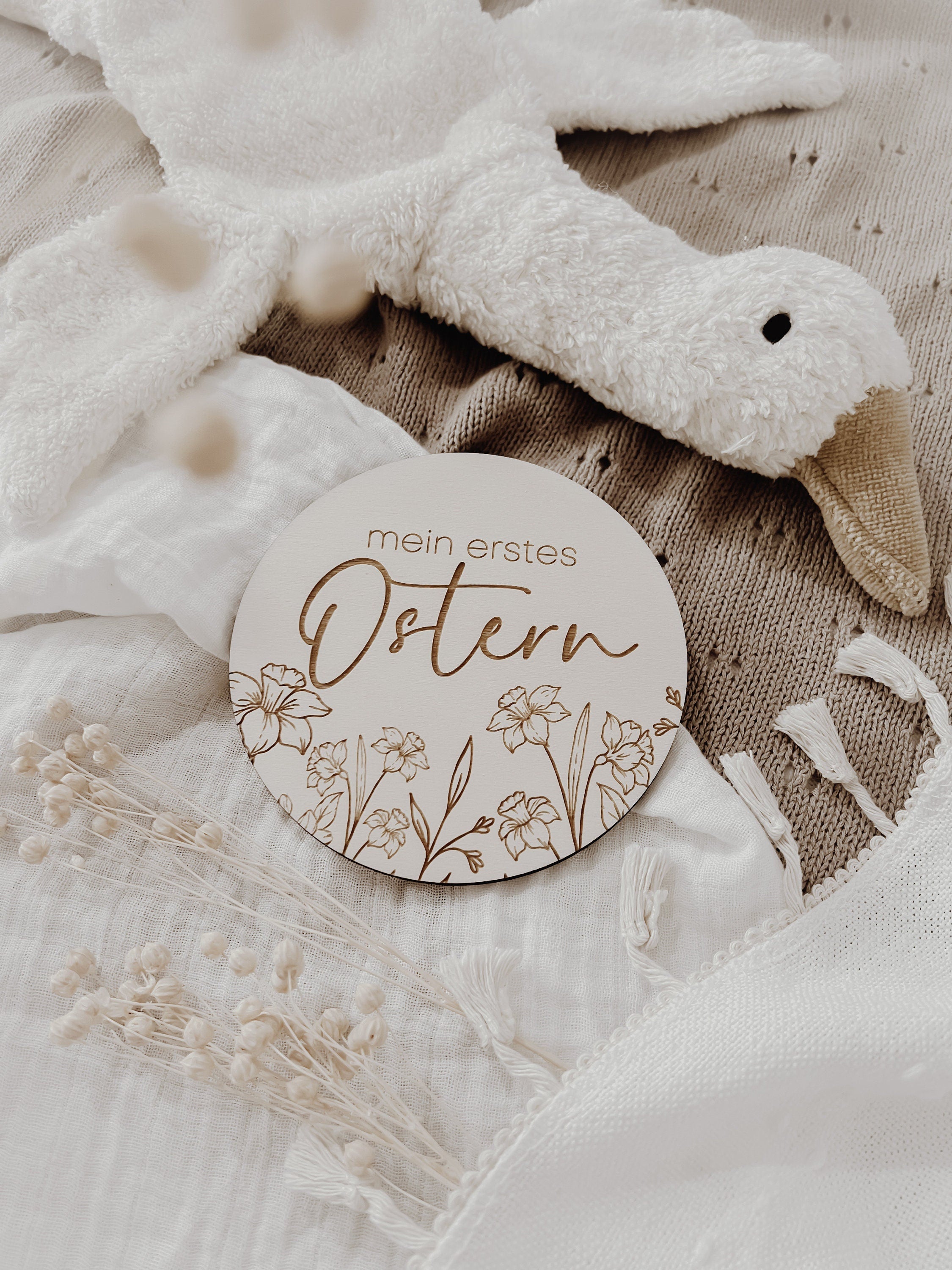 Meilensteinkarte - mein erstes Ostern - Narzissen - BohoWildflowerVibes