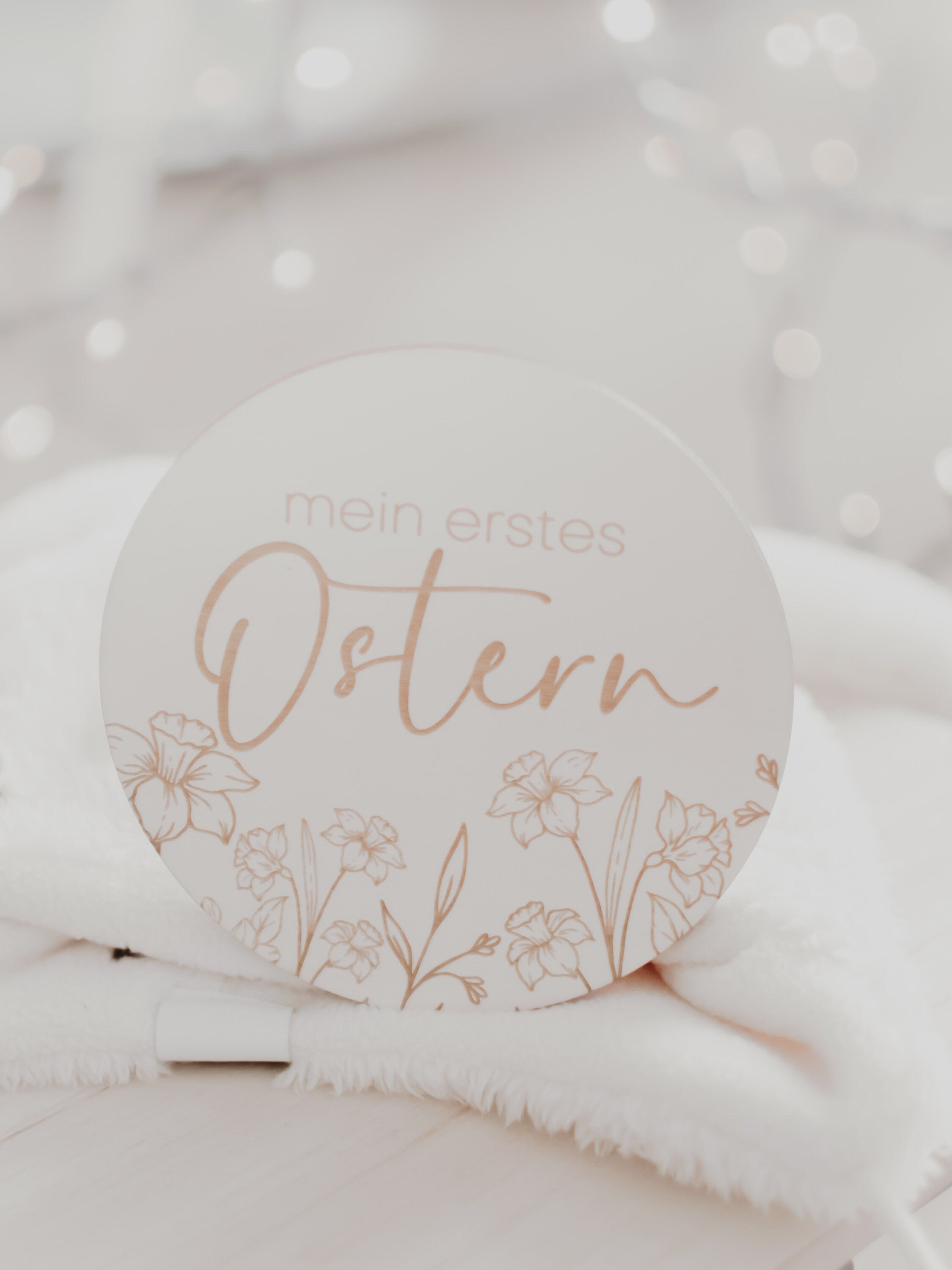 Meilensteinkarte - mein erstes Ostern - Narzissen - BohoWildflowerVibes