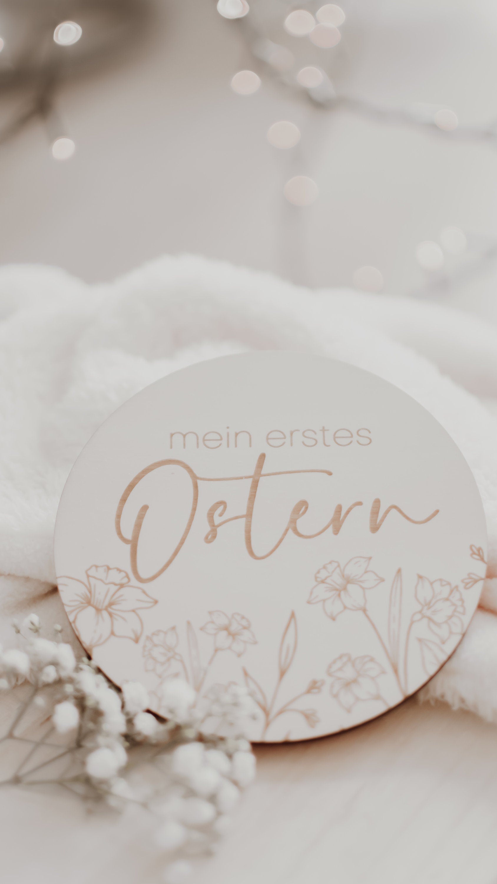 Meilensteinkarte - mein erstes Ostern - Narzissen - BohoWildflowerVibes