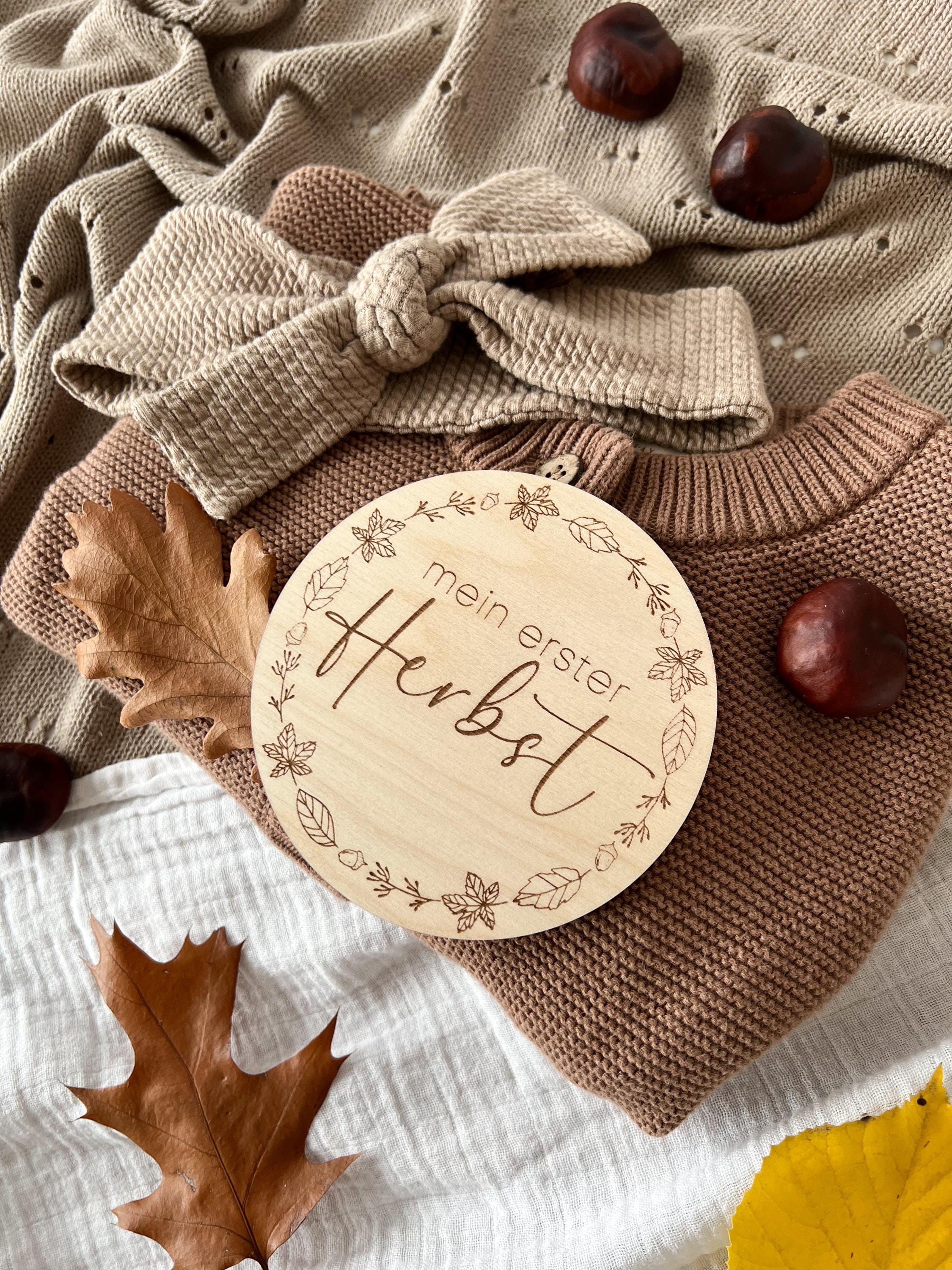 Mein erster Herbst - Holztafel, Meilensteinkarte, Holzschild - BohoWildflowerVibes