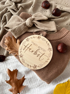 Mein erster Herbst - Holztafel, Meilensteinkarte, Holzschild - BohoWildflowerVibes