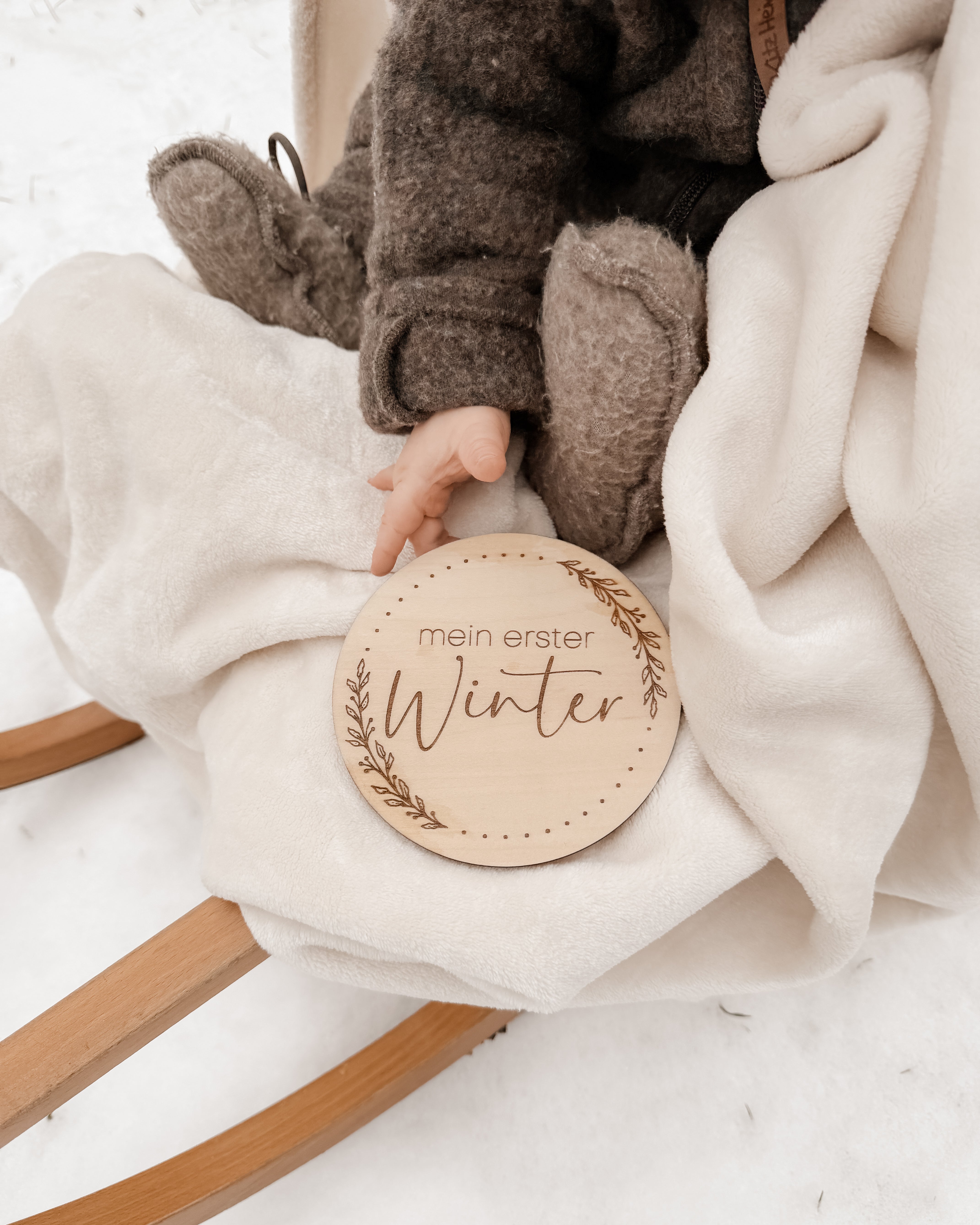Mein erster Winter - Holztafel Meilensteinkarte Holzschild