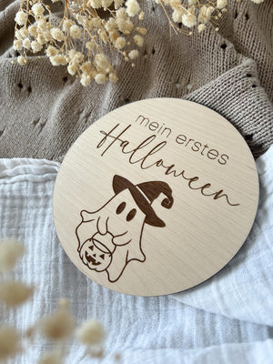 mein erstes Halloween Tafel aus Holz - BohoWildflowerVibes