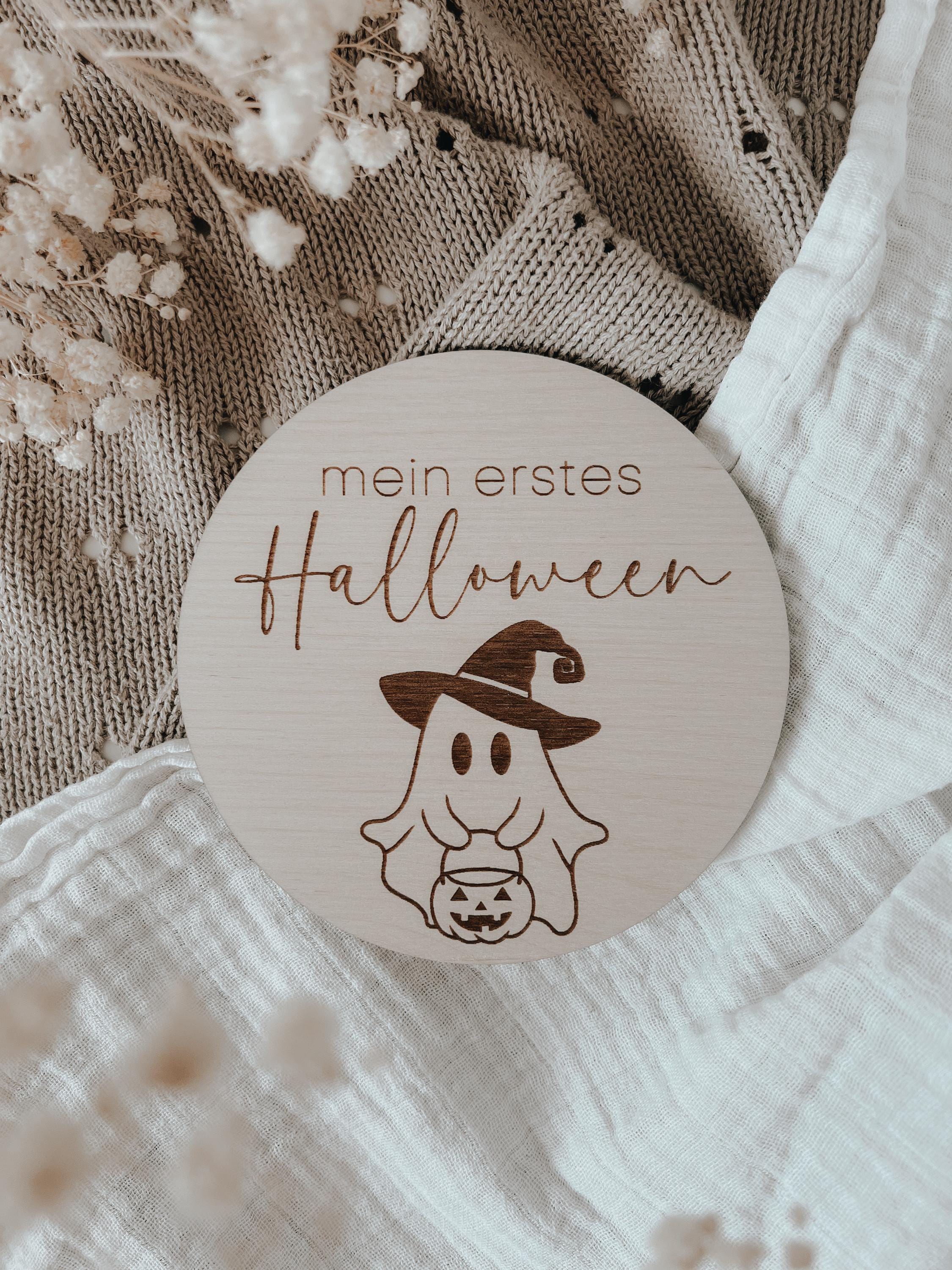 mein erstes Halloween Tafel aus Holz - BohoWildflowerVibes