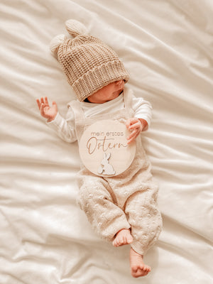 Mein erstes Ostern Meilensteinkarte - Hase weiß Baby