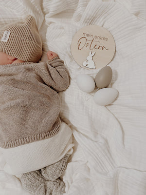 Mein erstes Ostern Meilensteinkarte - Hase weiß, Baby - BohoWildflowerVibes