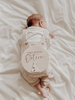 Mein erstes Ostern Meilensteinkarte - Hase weiß, Baby - BohoWildflowerVibes